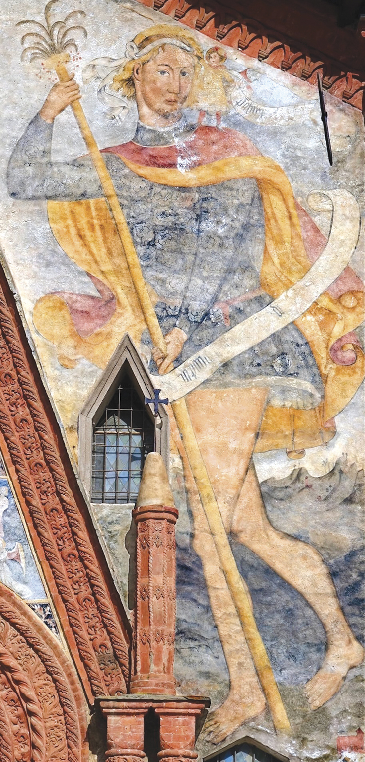 3 - San Cristoforo; Affresco; Seconda metà XV secolo; Ignoto; Parrocchiale dell’Assunta; Paesana.