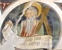 ant’Andrea; Affresco; Seconda metà del XV secolo; Antonio Dragone da Monteregale; Cappella di Santa Croce; Mondovì.