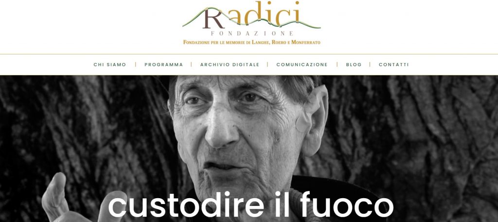 Home page sito della Fondazione Radici