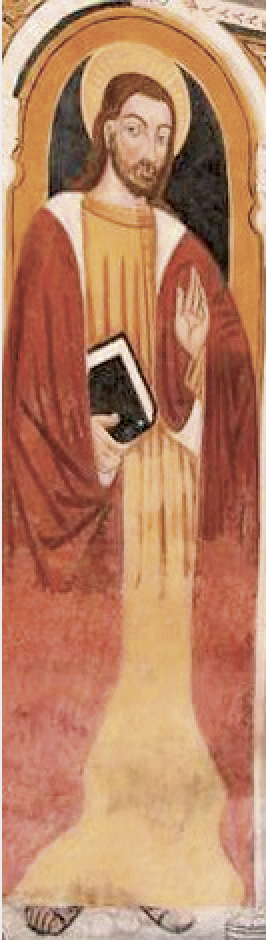 1 - San Filippo; Affresco (particolare); Fine XIV secolo; Autore ignoto; Chiesa di San Martino; Lignera - Saliceto.