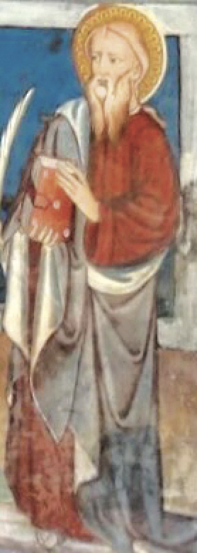 2 - San Filippo; Affresco (particolare); Seconda metà XV secolo; Autore ignoto; Cappella di San Salvatore; Macra.