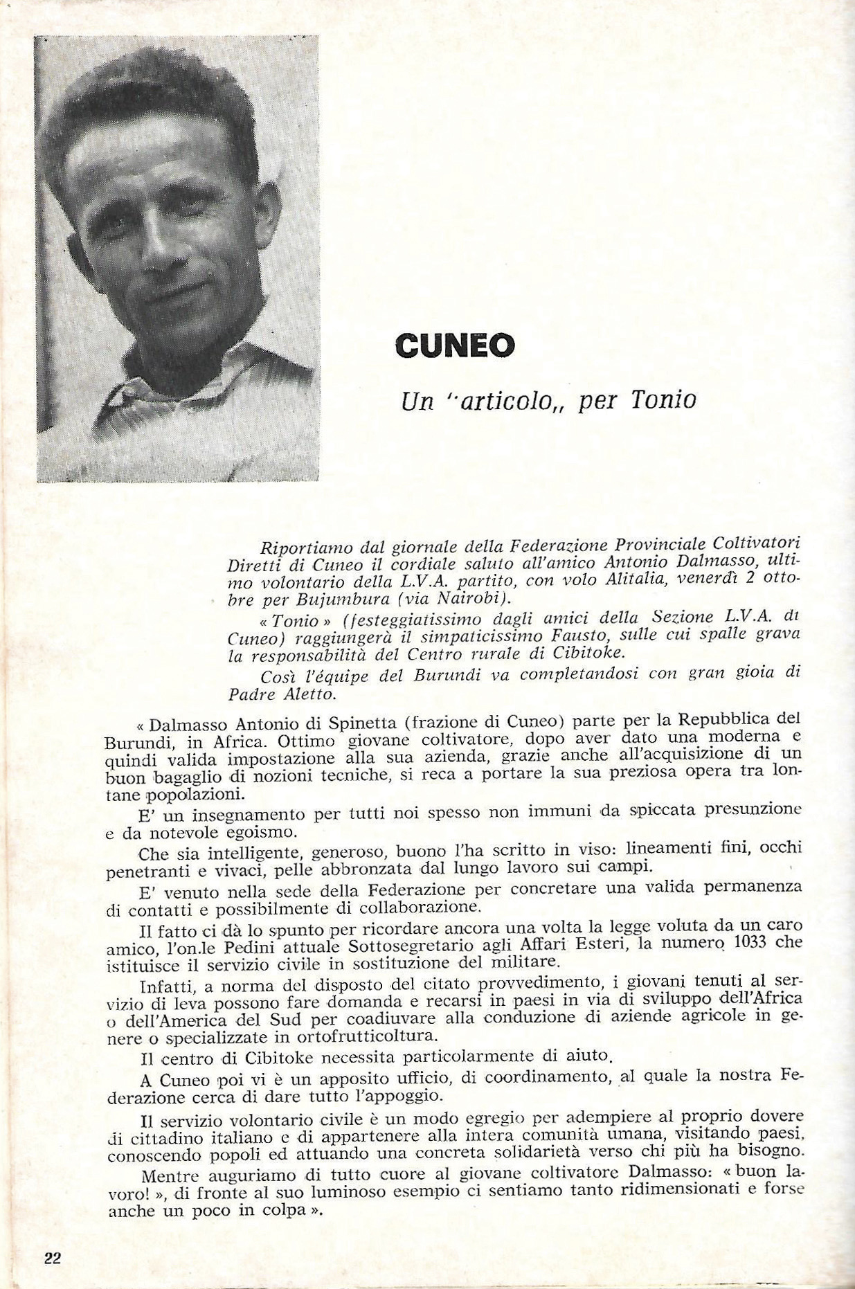LVIA - La partenza di Tonio per il Burundi