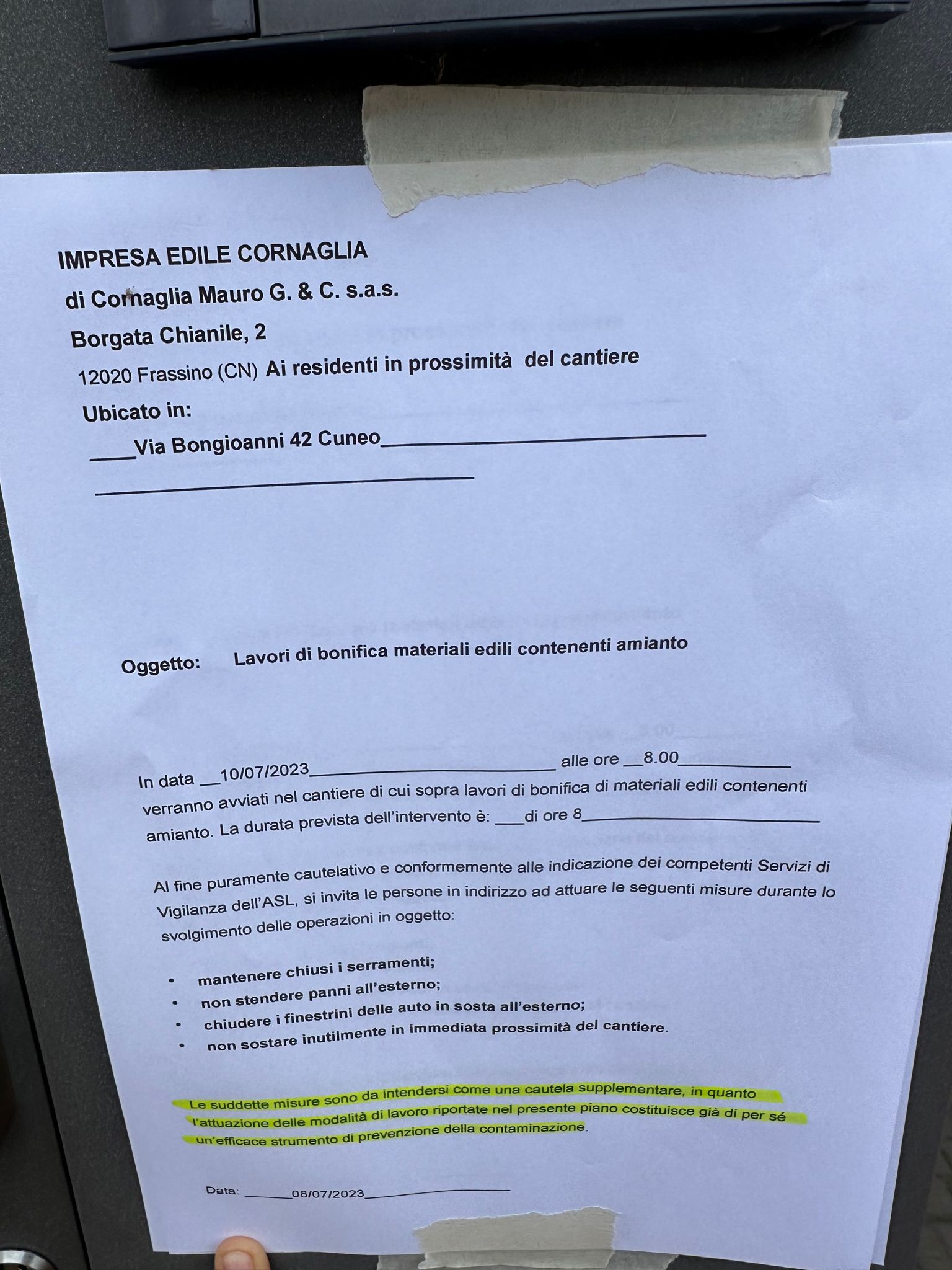 via bertolino vecchio magazzino farmacie comunali