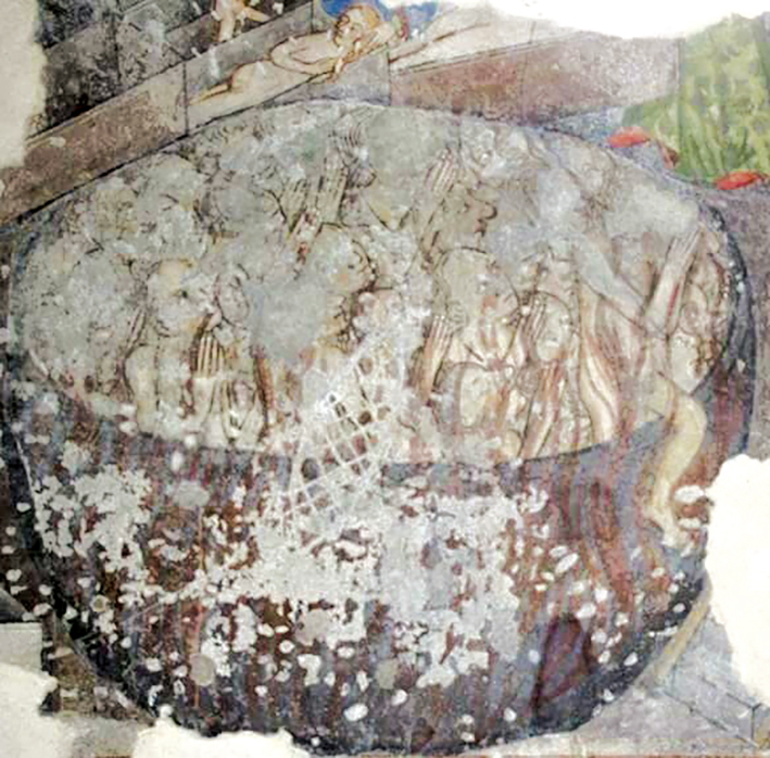 2 - Le anime in purgatorio; Affresco (particolare); XIV-XV secolo; Ignoto; Chiesa di sant’Antonio; Pontechianale.
