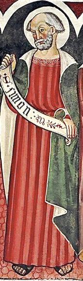 3 - San Simone; Affresco (particolare); Seconda metà XV secolo; Ignoto; Cappella della “Madonna lunga” Montanera.