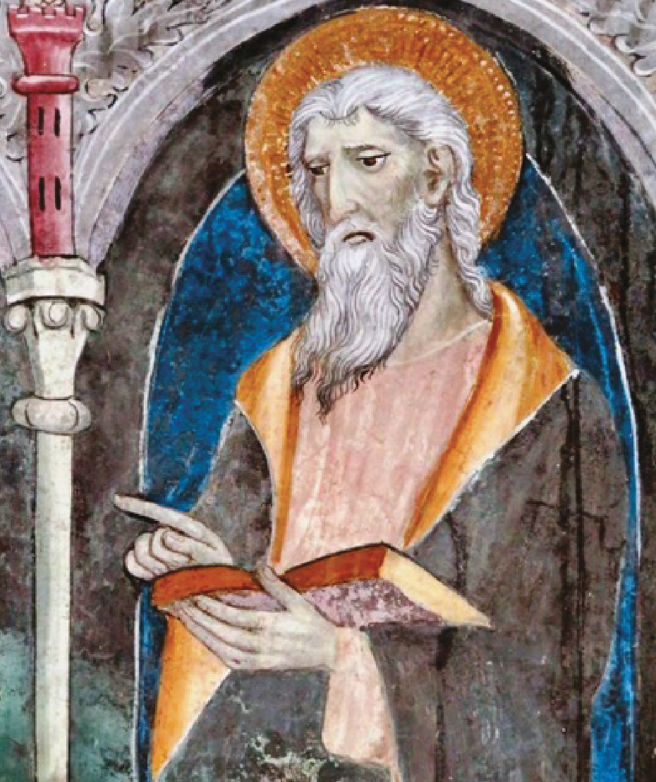 San Mattia; Affresco (particolare); Inizi del XVI secolo; Giovanni Botoneri; Chiesa di San Bernardino; Lusernetta.