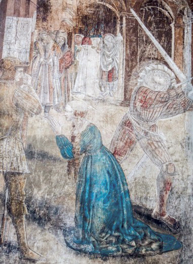 4 - Decapitazione di Santa Margherita; Affresco; Anonimo; XV secolo; Cappella Marchionale; Revello.