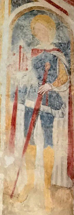 4 - San Secondo; Affresco; Ignoto; Prima metà XIV secolo; Cappella di San Bernardo; Castelletto Stura.