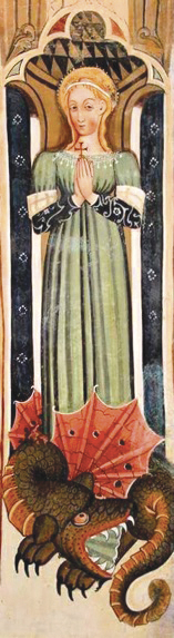 2 - Santa Margherita; Affresco; Anonimo; Seconda Metà XV secolo; Chiesa di San Fiorenzo; Bastia Mondovì.