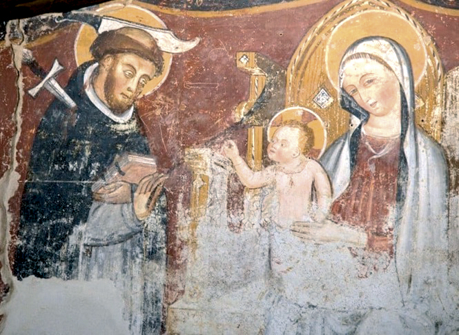 4 - San Pietro da Verona; Affresco; Attribuito ad Antonio Dragone da Monteregale; Seconda metà del XV secolo; Cappella di Santa Croce; Mondovì.