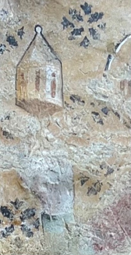 2 - Santa Chiara d’Assisi (?); Affresco (particolare); XV secolo; Tommaso Biazaci; Parrocchiale di Santa Margherita; Casteldelfino.