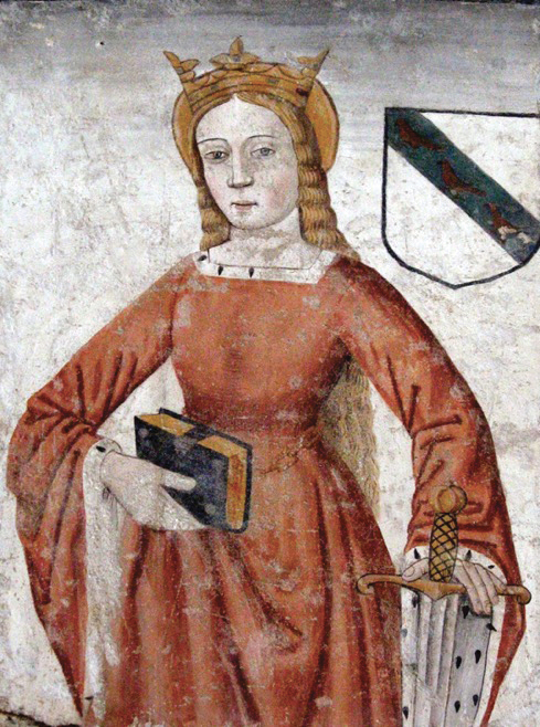 Santa Brigida d’Irlanda; Affresco; Anonimo; XV secolo; Chiesa della Sacra di San Michele; Sant’Antonino di Susa (To).