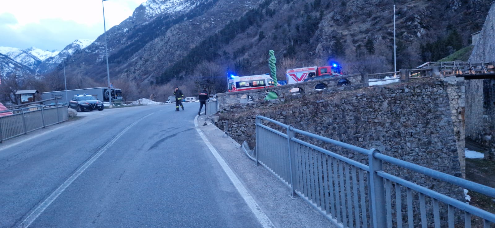 Camion caduto dal ponte a Vinadio