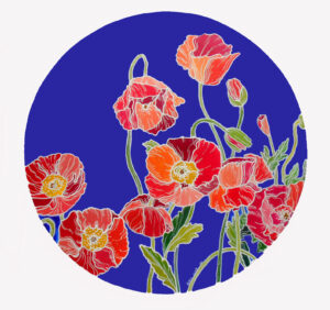 papaveri su fondo blu - Lidia Cirillo
