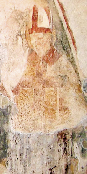 3 - San Siro; Affresco; Sperindio Cagnoli; Inizi XVI secolo; Chiesa di San Marcello; Paruzzaro (NO).