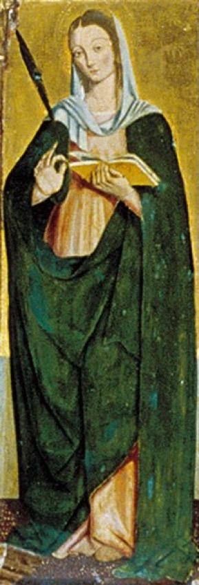 3 - Santa Petronilla; Affresco (particolare); Andrea Colla; Inizi XVI secolo; Cappella di Saint-Lauren; Roure.