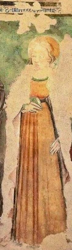 4 - Santa Petronilla; Affresco (particolare); Anonimo; Seconda metà XV secolo; Chiesa di San Sebastiano; Pecetto.