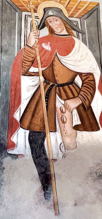 1 - San Rocco; Affresco; XV secolo; Ignoto; Cappella di San Martino di Lignera; Saliceto.