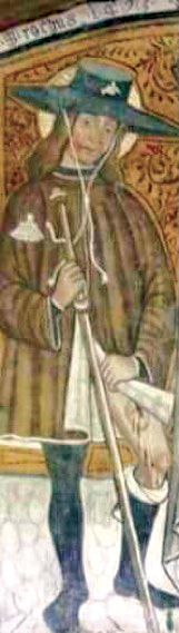 3 - San Rocco; Affresco; Fine XV secolo; Ignoto; Cappella di Sant’Anastasia; Sale San Giovanni.