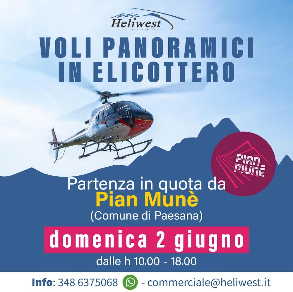 Volo in elicottero a Pian Munè