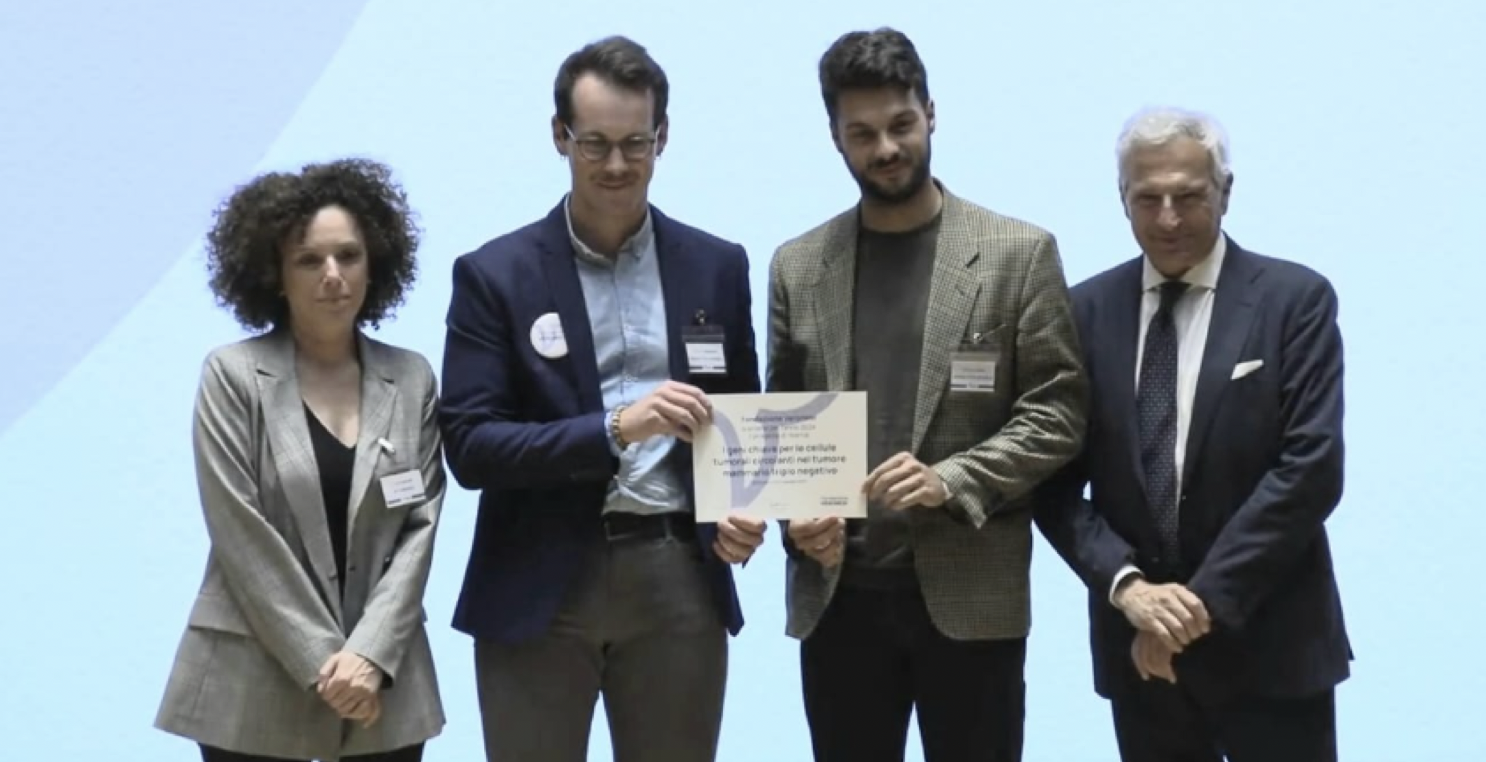 Alberto Dalmasso premiato dalla Fondazione Veronesi