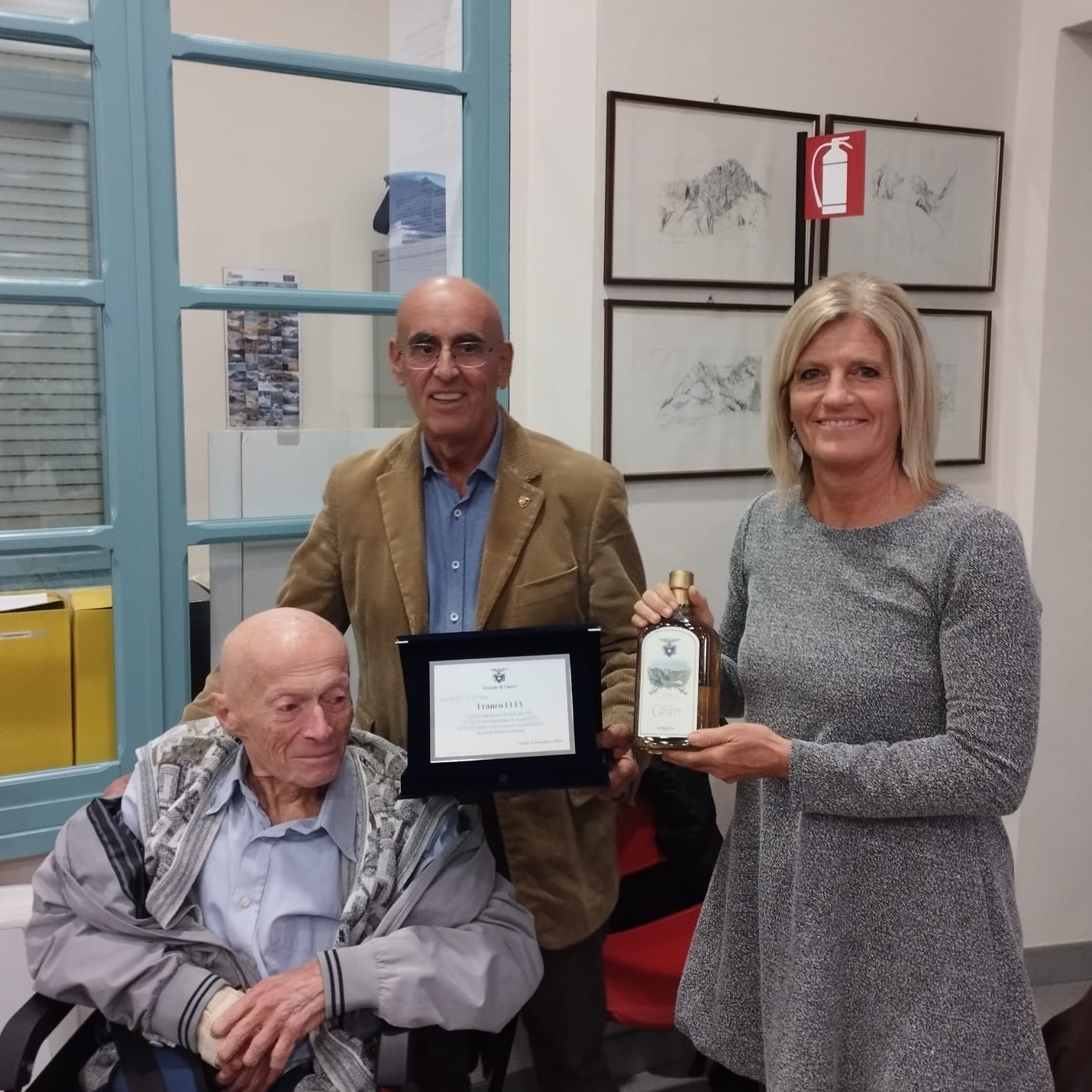 Franco Elia, premiato per i 70 anni di affiliazione al Cai Cuneo