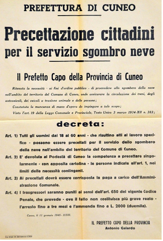 Manifesto Cuneo 1945