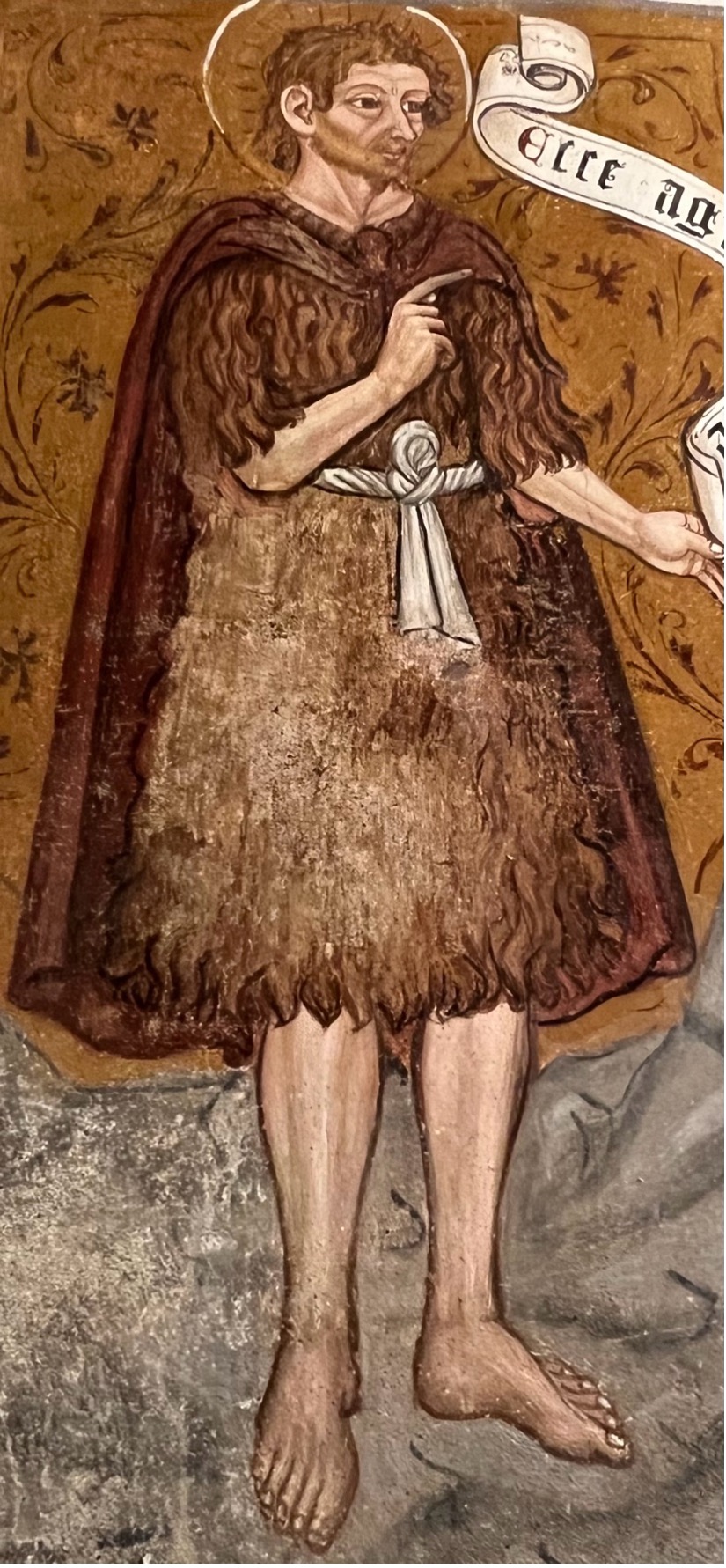 San Giovanni Battista; Affresco (Particolare); Anonimo; XV secolo; Chiesa di Sant’Agostino; Saliceto.
