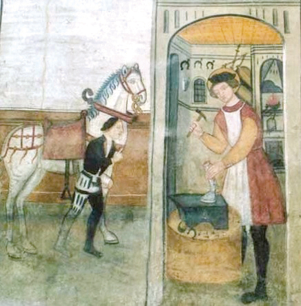 3 - Miracolo del cavallo; Affresco (particolare); Anonimo; Prima metà XV secolo; Parrocchiale della Madonna del Rosario; Bernezzo.