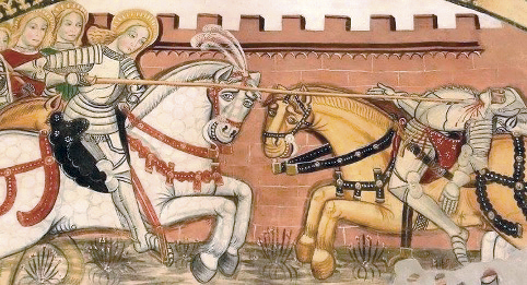 2 - San Martino a cavallo; Affresco (Particolare); Anonimo; XV secolo; Chiesa di San Martino; Lignera - Saliceto.