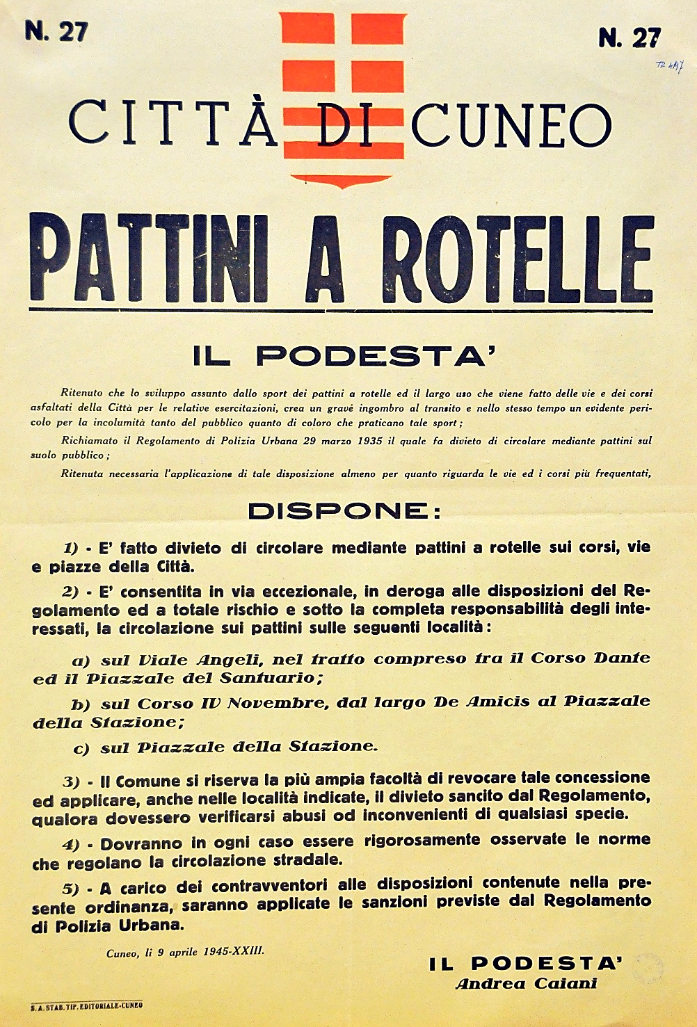 manifesto pattini a rotelle