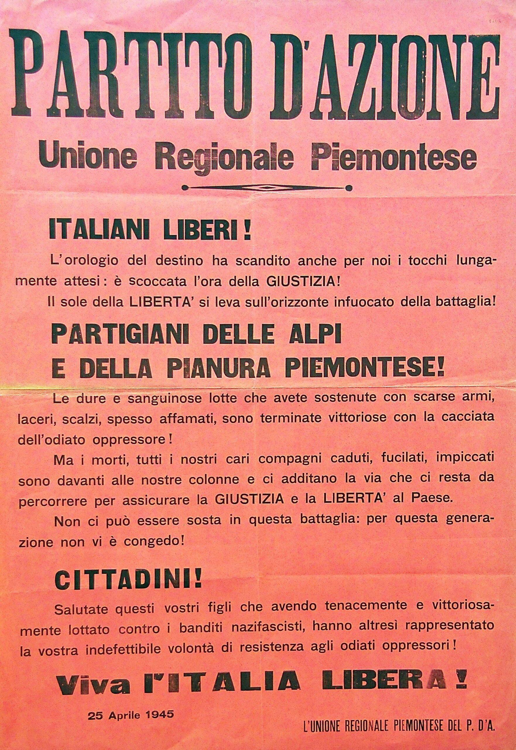 manifesto Liberazione