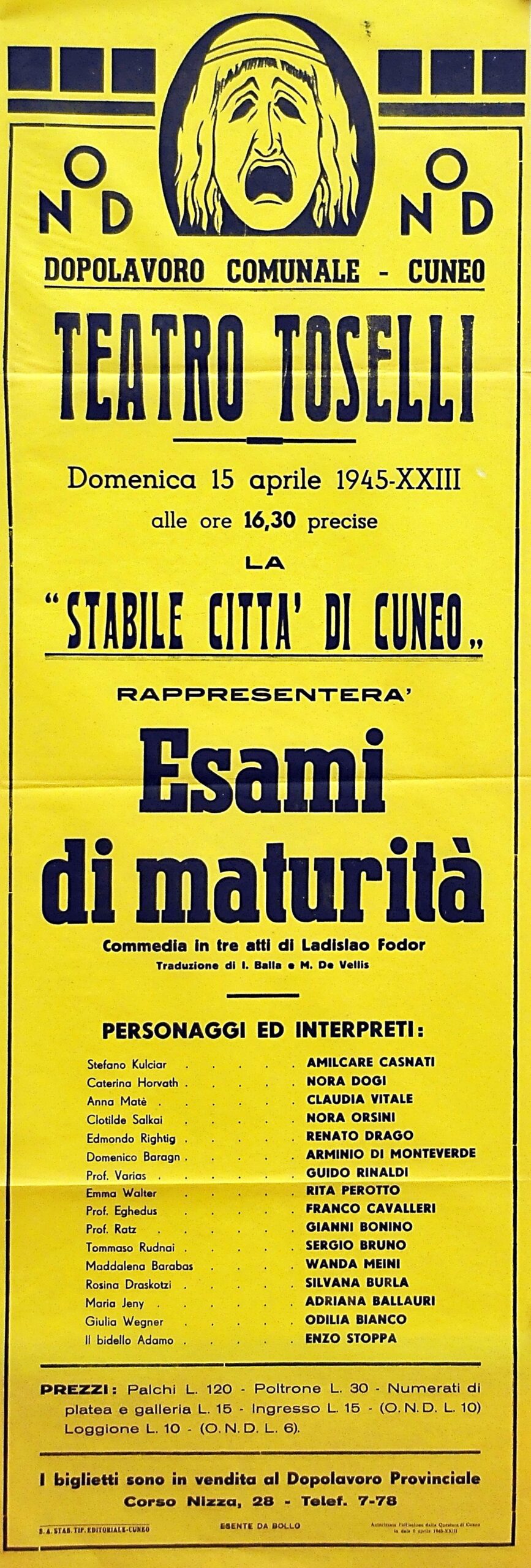 manifesto commedia Esami di Maturità