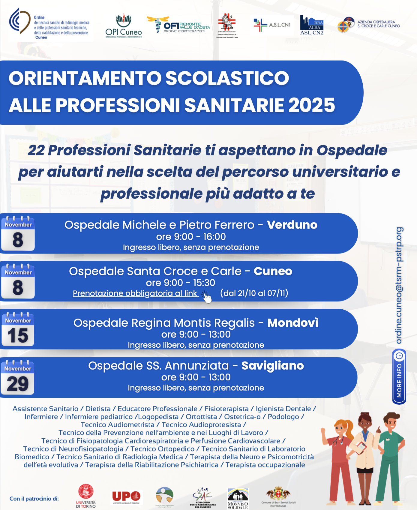 Professioni sanitarie si presentano agli studenti