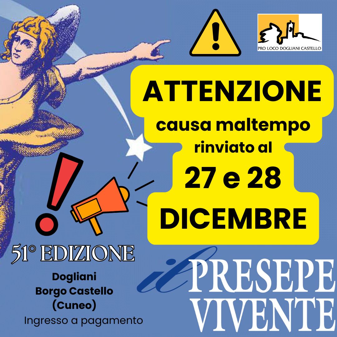 Spostamento presepe vivente Dogliani