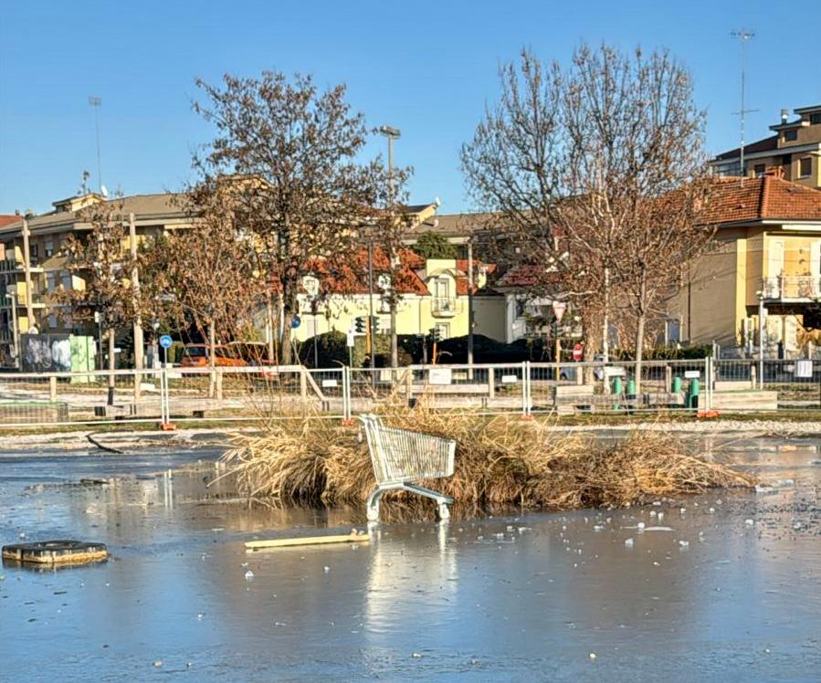 carrello della spesa al Parco Parri di Cuneo
