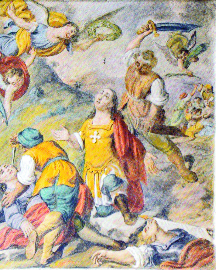 2-Affresco (17° secolo) del martirio di San Dalmazzo e compagni