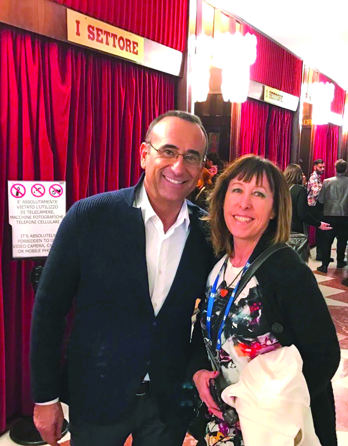 Carlo Conti e Luisella Mellino a Sanremo 