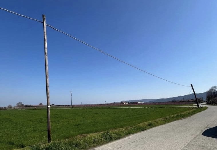 Pali del telefono pericolanti a Revello