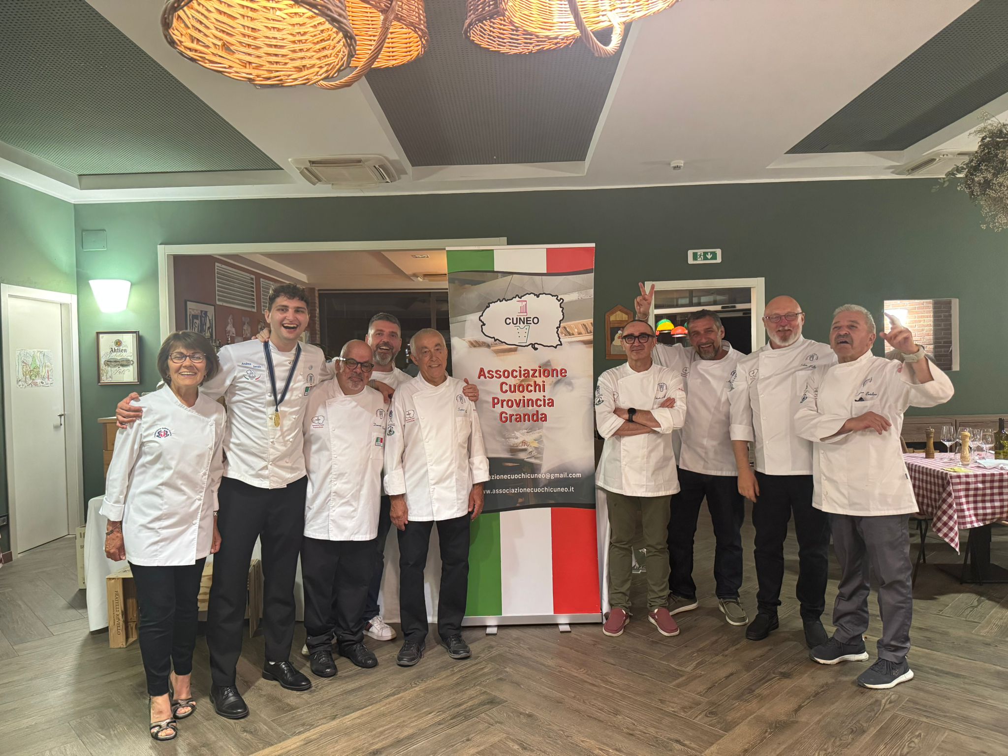 Componenti del direttivo dell'Associazione Cuochi Provincia Grada alla Cena di Primavera 2026