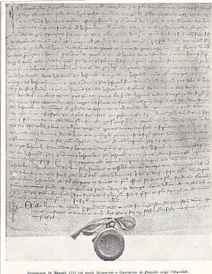Documento di fondazione dell'ospedale